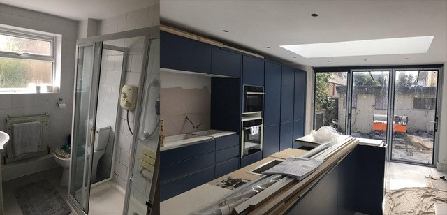 Phòng tắm và phòng ngủ ở tầng 1 trước kia giờ đây là nhà bếp và phòng ăn rộng rãi.