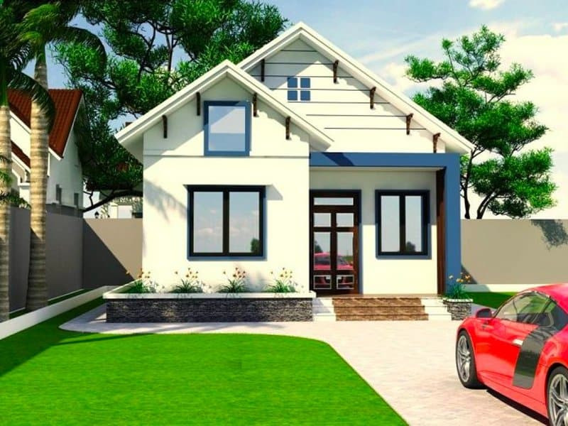  Nhà cấp 4 mái thái thiết kế theo dốc chữ A độc đáo. Ảnh: Internet.