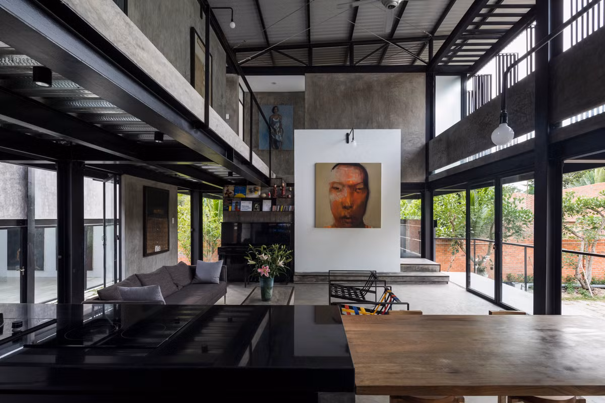 Việc hạn chế sử dụng vách ngăn giúp không gian bên trong gần gũi với thiên nhiên hơn.