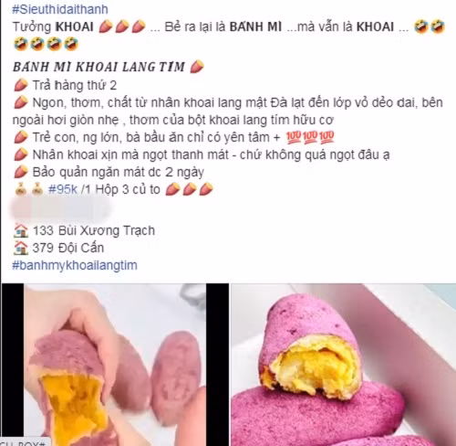 Bánh mì khoai lang tím gây sốt chợ mạng, làm không đủ bán Banh mi khoai lang tim gay sot cho mang, lam khong du ban
