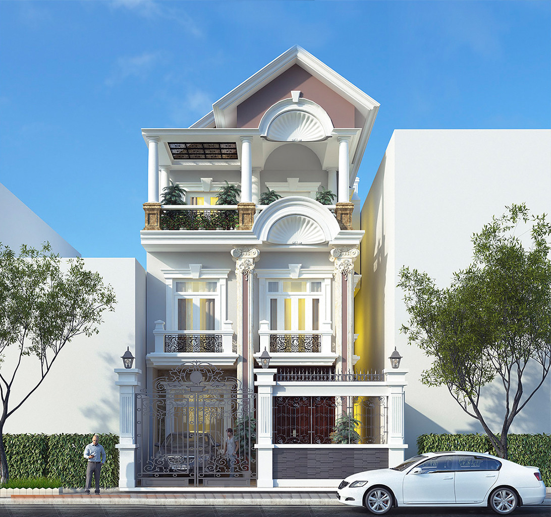 Với mục đích tối ưu diện tích, mẫu biệt thự tân cổ điển này đã tối giản hóa các chi tiết nhưng vẫn giữ lại những nét cổ kính ở đường vòm. Ảnh: xcons.