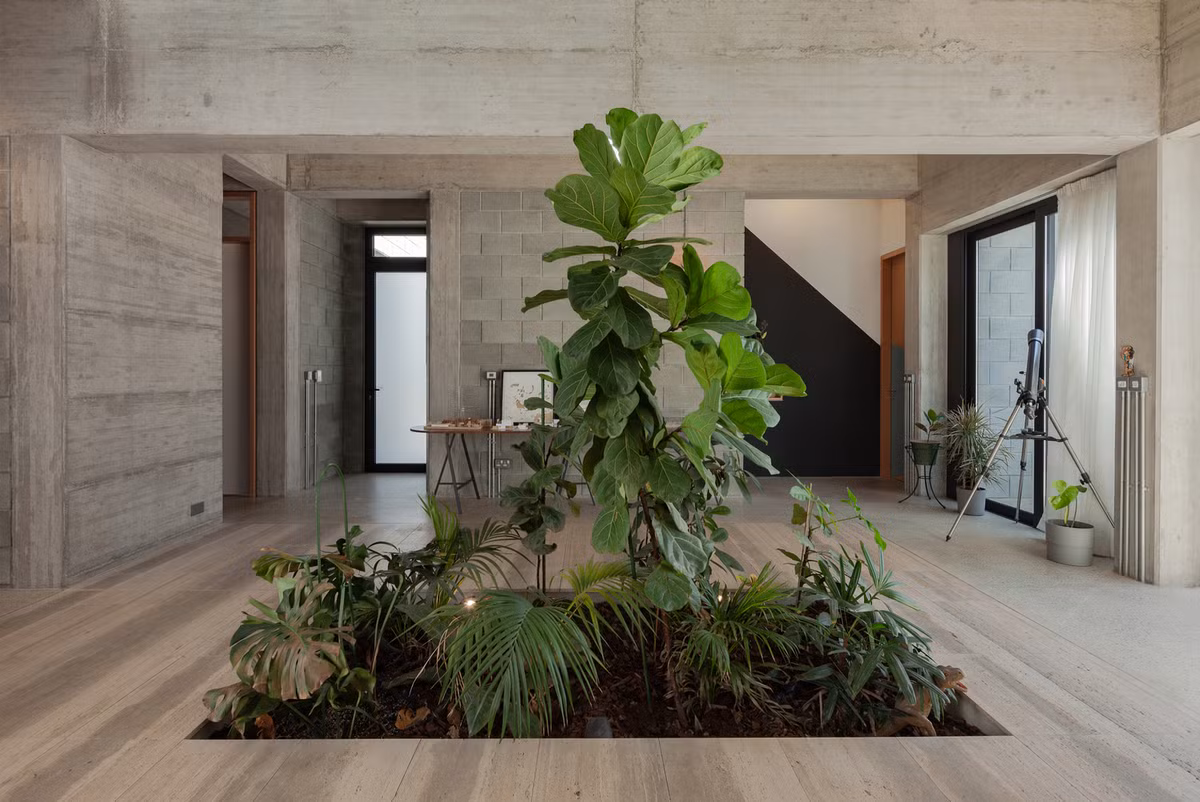 ...cho đến vị trí trung tâm của ngôi nhà.