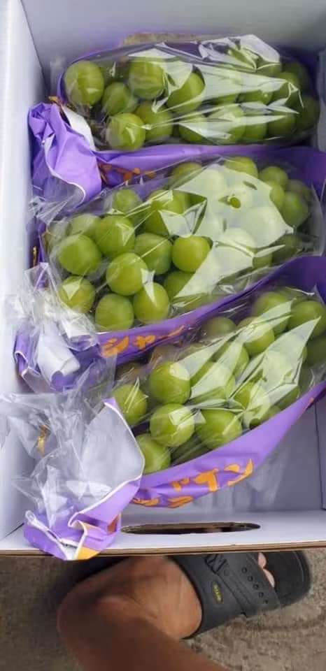 Trong khi đó, tài khoản Facebook Vũ Huyền rao bán nho sữa nội địa Trung Quốc chỉ với giá 350.000 đồng/thùng 2kg.