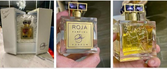 Chai nước hoa có chữ ký nhà sáng lập Roja Dove của Trấn Thành từng gây xôn xao cộng động mạng. Ảnh: FBNV.