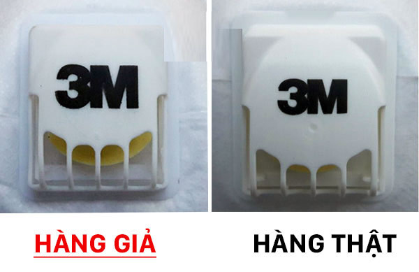 Một đặc điểm dễ nhận biết nữa là kích thước logo 3M trên sản phẩm thật nhỏ hơn so với trên hàng giả. Ảnh: Quantrimang.