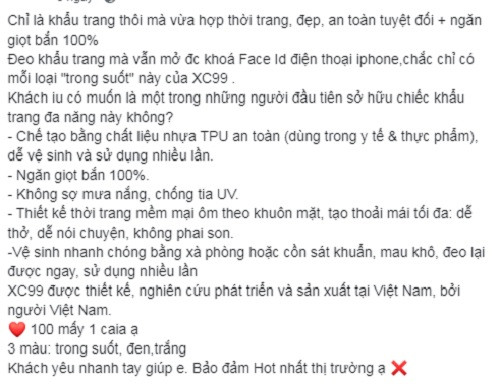 Khau trang trong suot “gay bao thi truong” co gi ma hoi chi em me man?
