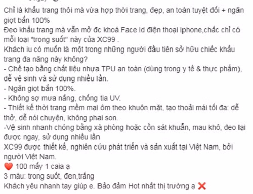Khau trang trong suot “gay bao thi truong” co gi ma hoi chi em me man?