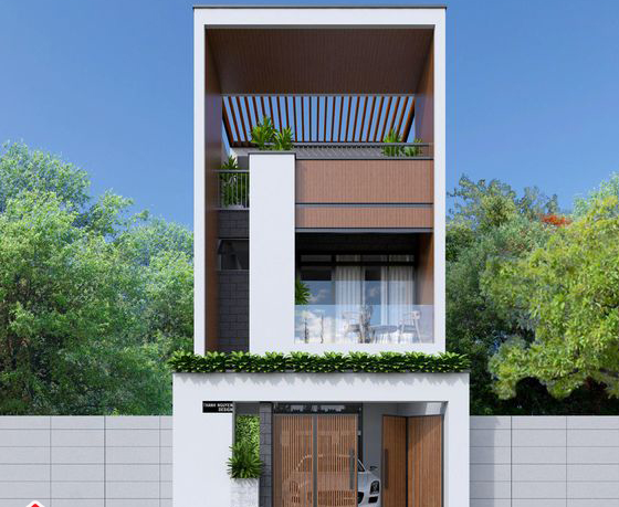 Nhà ống mặt tiền 5m phù hợp với lối sống ở cả thành thị và vùng nông thôn. Ảnh: Song Phat Construction.