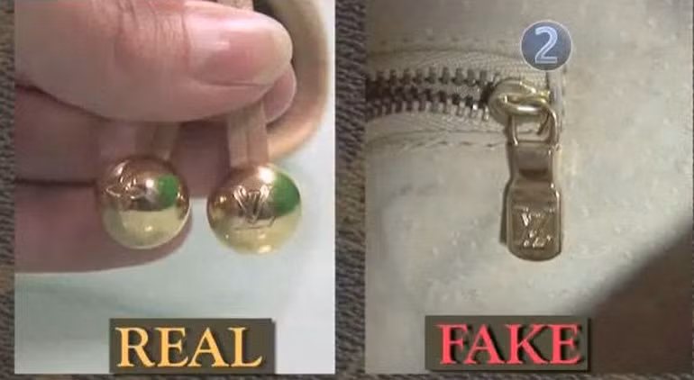 Với túi xách Louis Vuitton chuẩn, phần khóa được dập logo LV, phần khóa kéo chỉ được thiết kế bằng kim loại màu vàng hoặc vàng đồng, chạm vào thấy nặng tay và mát.