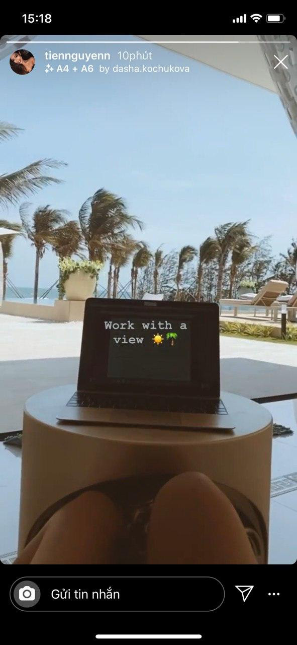 Qua bức ảnh chia sẻ trên trang cá nhân, có thể thấy villa mà em chồng Hà Tăng đang cách ly có không gian vô cùng tuyệt đẹp. Ảnh: Instagram.