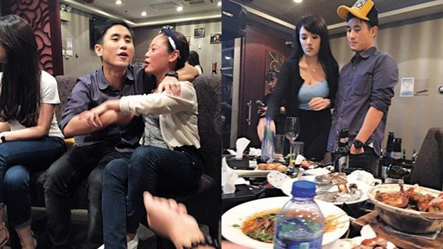 Thiếu gia họ Trang tổ chức nhiều bữa tiệc thâu đêm suốt sáng trên du thuyền, không ngại ngần công khai ảnh ôm ấp các chân dài, chơi ngông tới mức đổ những chai rượu trị giá tiền tỷ xuống biển chỉ để cho vui. Nguồn ảnh: Sina, QQ
