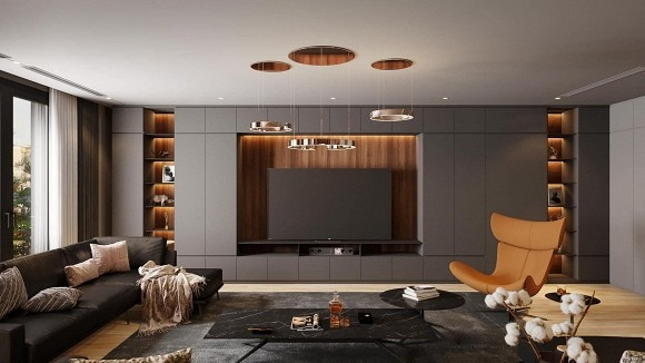 Theo bản thiết kế, căn hộ mới của MC Thành Trung khá sang trọng với tone màu xám trắng.