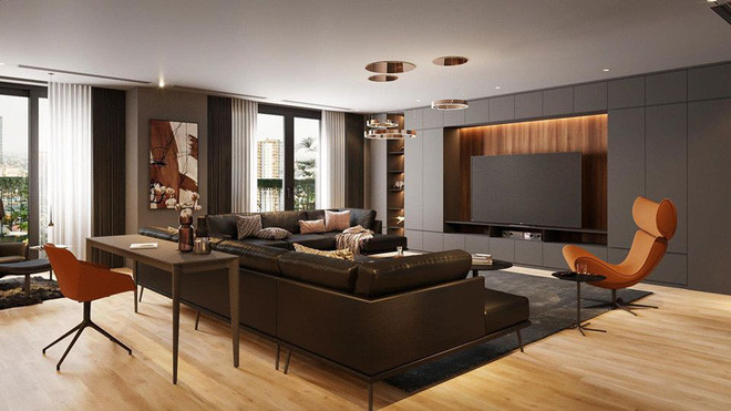 Nội thất gỗ cũng tạo nên vẻ ấm cúng, đẳng cấp cho tổ ấm mới của nam MC.