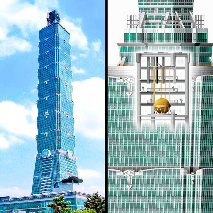 Tòa nhà chọc trời Đài Loan, Taipei 101, có van điều tiết lớn nhất thế giới, là một khối cầu khổng lồ nặng 660 tấn. Van điều tiết này giúp giảm tác động của gió mạnh đối với tòa nhà cao tầng.