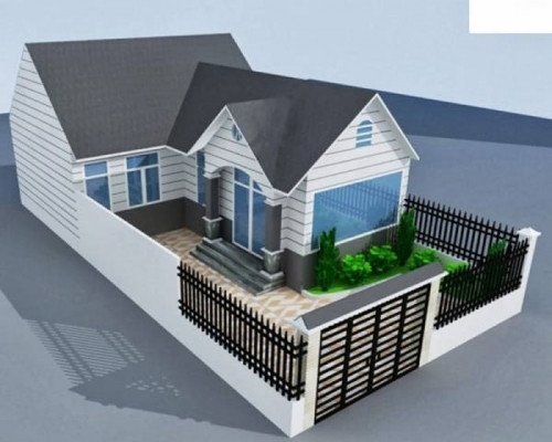  Nhà ống mái thái nổi bật với hệ thống tường rào bao quanh vừa đẹp mắt vừa đảm bảo an ninh. Ảnh: Internet.