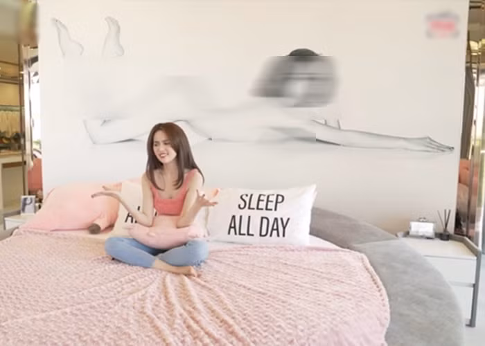 Chiếc giường tròn lạ mắt.