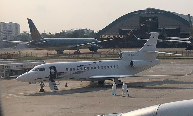 Dữ liệu quốc tế cho thấy máy bay thuộc dòng Falcon 8X do Dassault sản xuất. Ảnh: Zing.