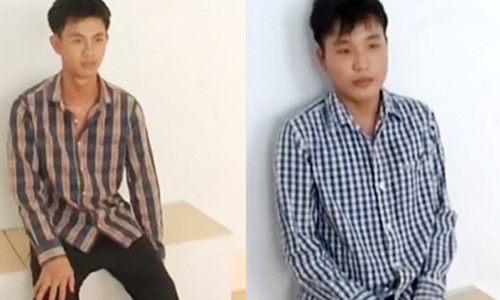 Nguyễn Minh Tấn và Trần Chí Hiếu tại cơ quan công an. Nguyễn Minh Tấn và Trần Chí Hiếu tại cơ quan công an.