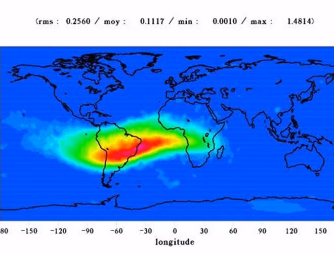 Vùng dị thường phía nam Đại Tây Dương là nơi chịu ảnh hưởng từ vành đai bức xạ Van Allen bên ngoài Trái đất. Đây là khu vực nguy hiểm bậc nhất đối với các chuyến bay của con người lên vũ trụ.