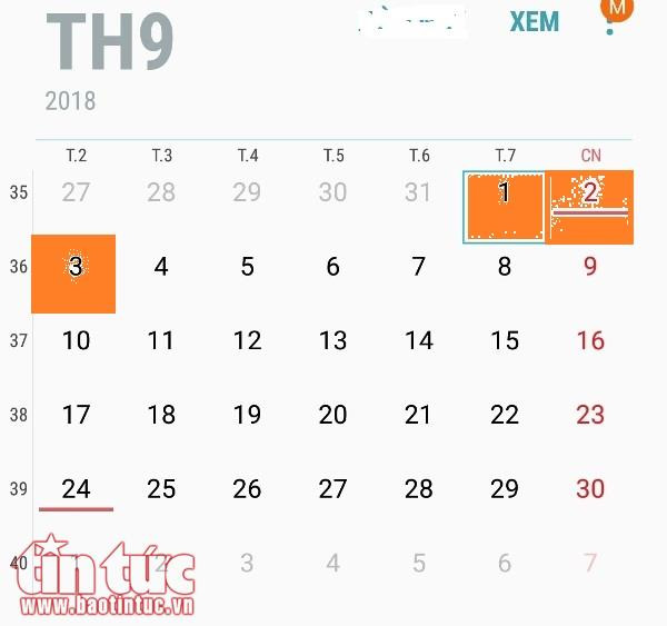 Dip nghi le 2/9 nam nay duoc nghi bao nhieu ngay?