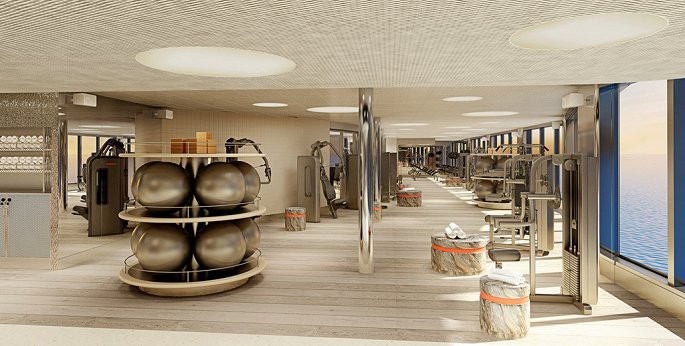 Khu vực phòng tập thể dục trong nhà của con tàu được đặt tên là B-Complex có các phòng riêng biệt cho du khách có thể tập các môn thể hình, đi xe đạp tĩnh và tập yoga.