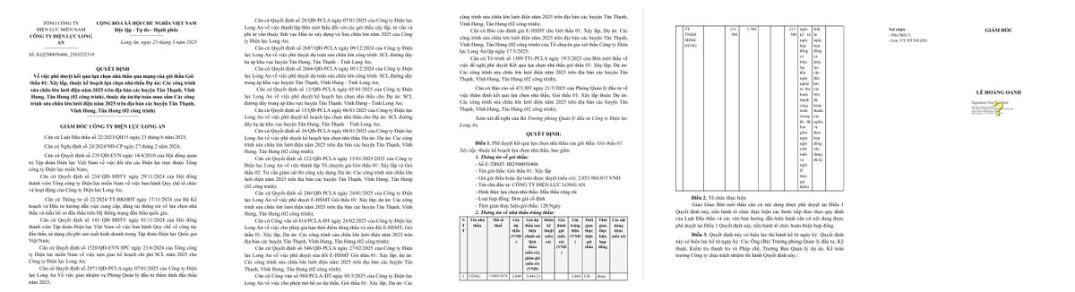 Ít cạnh tranh, Cty Minh Hùng trúng 2 gói thầu tại Điện lực Long An It canh tranh, Cty Minh Hung trung 2 goi thau tai Dien luc Long An