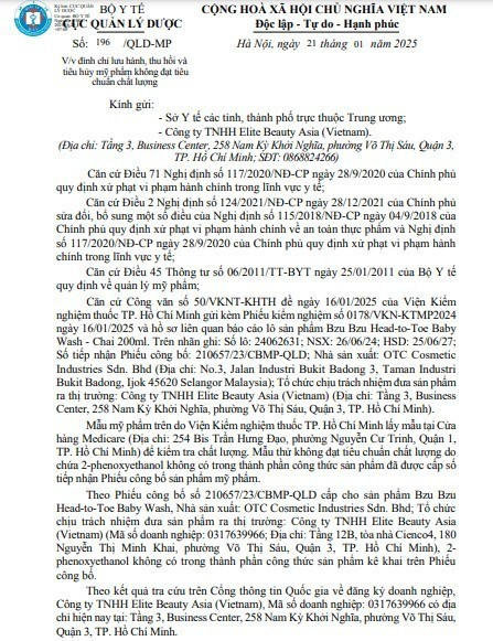 Sua tam cho be Bzu Bzu Head-to-Toe Baby Wash bi thu hoi