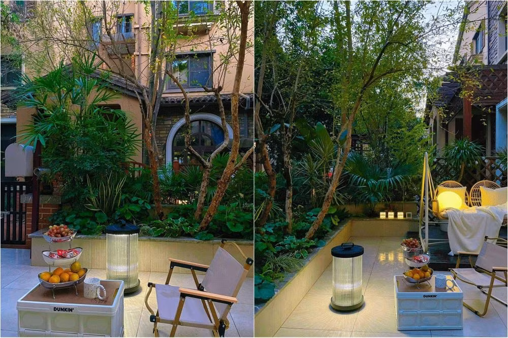 Việc cải tạo khu vườn của chị An cũng không quá phức tạp khi giảm diện tích lát đá và thay thế bằng các bồn cây. Những bồn cây lớn bao xung quanh khu vườn cho phép chị An có thể trồng cây và phủ xanh khu vườn ngoài trời của mình. Việc này được chị An thuê một đơn vị thi công thực hiện và chỉ sau 2 ngày là mọi việc đã được hoàn tất.