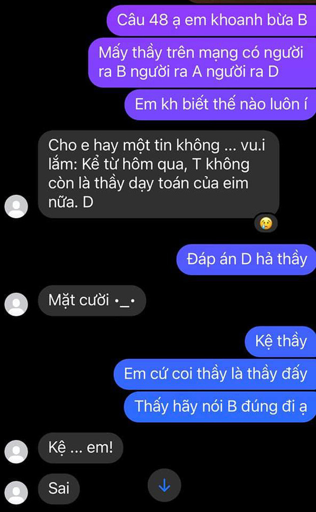 Tuy tin nhắn có hơi cục cằn nhưng độ đáng yêu của thầy thì rất to bự.