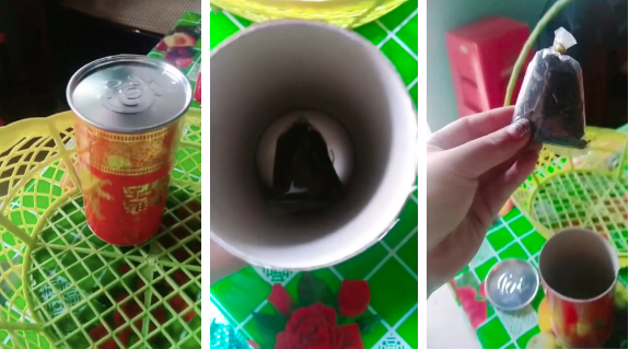 Hộp trà nhìn cũng khá sang chảnh nhưng bên trong chỉ có vỏn vẹn 1 gói nhỏ, trông không ăn nhập gì với hình thức bên ngoài.