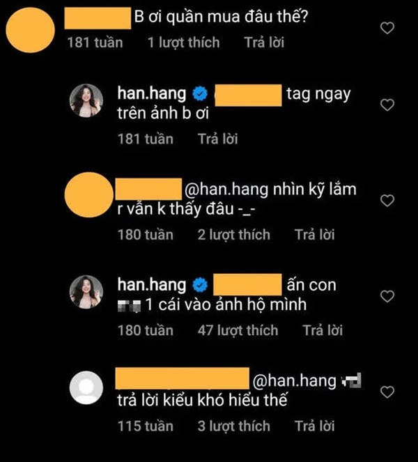 Ngay sau khi quay trở lại, Hàn Hằng ngay laoaj tức bị netizen "đào" lại một bài đăng từ tận năm 2018, cư dân mạng tranh cãi tưng bừng vì xuất hiện một từ chửi thề trong bình luận của Hàn Hằng.