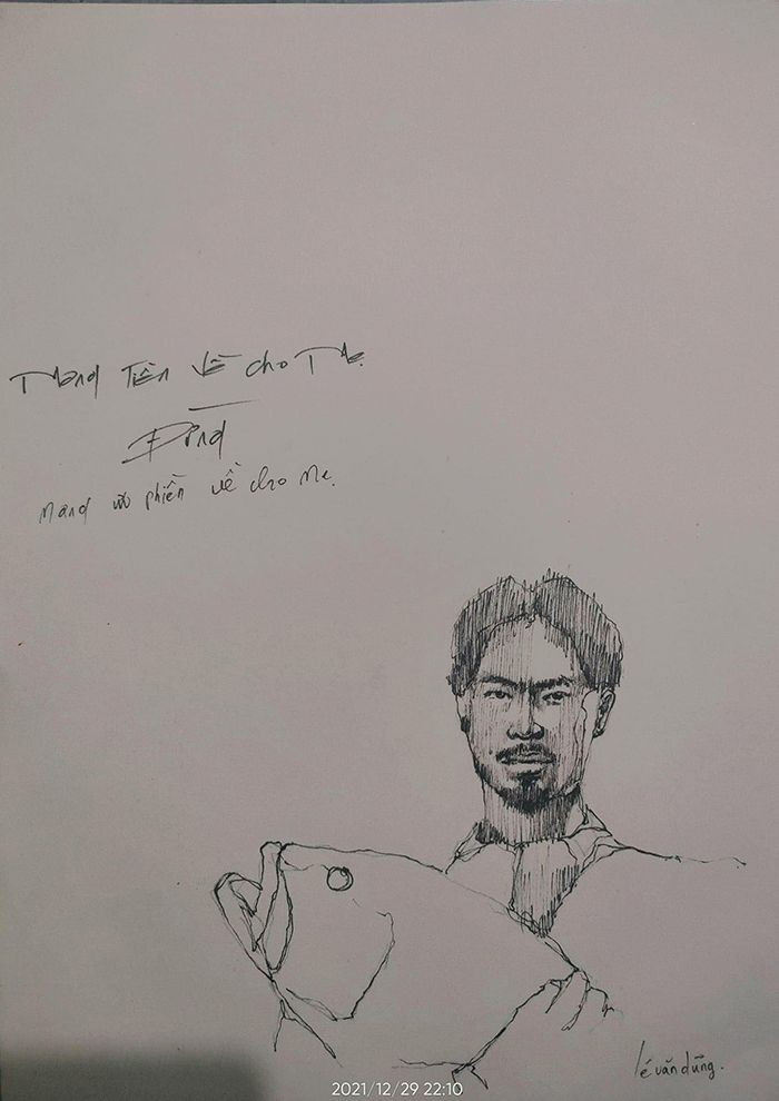 Mang tiền về cho mẹ đừng mang ưu phiền về cho mẹ. Ảnh: Lê Văn Dũng