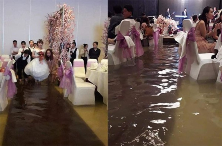 Dù đi “xem thầy” có chọn được ngày lành tháng tốt nhưng cũng có không ít cặp đôi trẻ đã phải “dở khóc dở cười”, khi đúng vào giờ khắc quan trọng nhất đời mình thì trời đổ mưa lớn, nước ngập lênh láng cả đường đi…