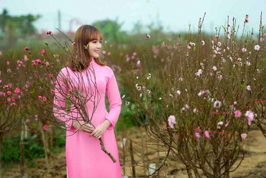 Hà Nội cũng không phải là ngoại lệ với những vườn đào tuyệt đẹp. Nhật Tân là khu vực trồng đào nổi tiếng được nhiều bạn trẻ lựa chọn đến chụp ảnh.