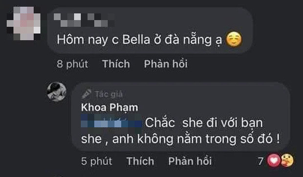 Bên cạnh đó, Karik cũng có động thái lên tiếng về nghi vấn "nối lại tình xưa" với Bella. Trước những câu hỏi của người hâm mộ, nam rapper hồi đáp rằng: "Chắc cô ấy đi với bạn của cô ấy, anh không nằm trong số đó".