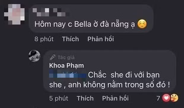 Bên cạnh đó, Karik cũng có động thái lên tiếng về nghi vấn "nối lại tình xưa" với Bella. Trước những câu hỏi của người hâm mộ, nam rapper hồi đáp rằng: "Chắc cô ấy đi với bạn của cô ấy, anh không nằm trong số đó".