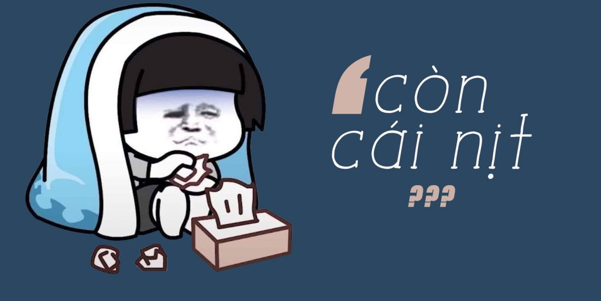 "Còn cái nịt" là cụm từ phủ sóng MXH vào giữa năm 2021. Nguồn gốc của cụm từ xuất phát từ video trên TikTok của “giang hồ mạng – Tiến Bịp”. Từ này được hiểu nôm na là mất hết, mất sạch, không còn cái gì, chỉ còn mỗi cái dây chun buộc mà thôi.