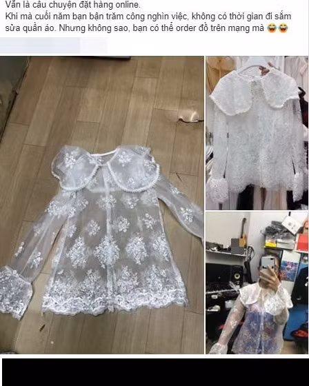 Một thảm họa mua hàng online khác không kém cạnh gì là chiếc áo ren trắng này.