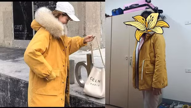 Chiếc áo khoác này thực sự quá khác so với chiếc áo trên ảnh mẫu. Ảnh: Tổng hợp