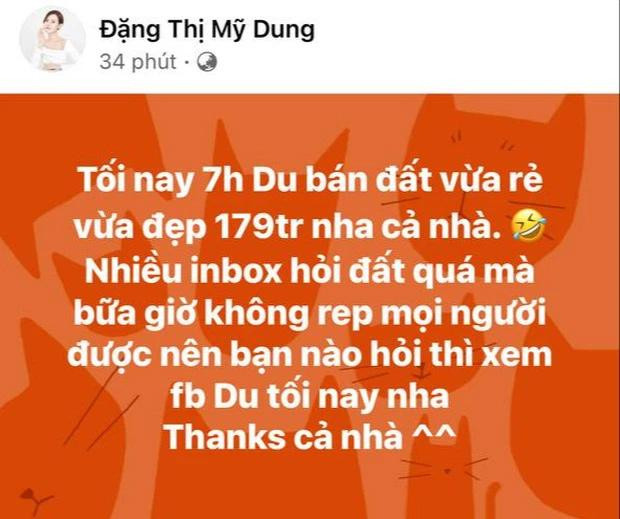 Mới đây trên trang cá nhân, cựu hot girl Midu gây chú ý khi cập nhật dòng trạng thái, thông báo bán đất vừa rẻ, vừa đẹp.