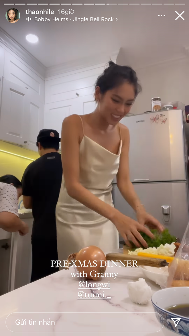 Được biết, bạn trai của Thảo Nhi Lê đã trổ tài nấu nướng trong bữa tiệc này.