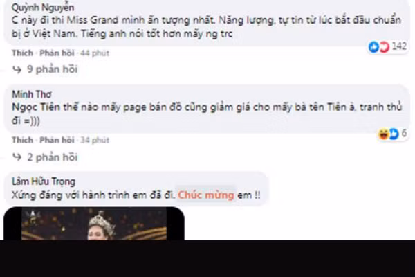 Ngay sau khi đăng quang, trên MXH xuất hiện rất nhiều bài đăng chúc mừng cho tân Hoa Hậu. Một trong số đó đáng chú ý là netizen Việt cũng đang ăn mừng cho chiến thắng này, bằng cách giảm giá cho những người tên Tiên.