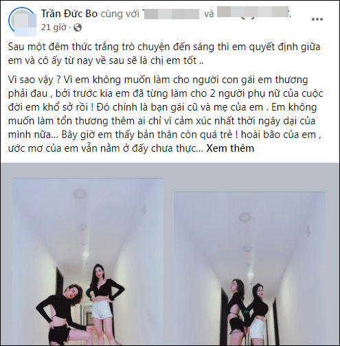 Tuy nhiên mới đây, khi dư luận đang "dậy sóng" hiện tượng mạng Trần Đức Bo bất ngờ "quay xe", cho hay sau khi suy nghĩ thì quyết định cả hai chỉ dừng lại ở "chị em tốt" chứ không thể tiến xa hơn được nữa.