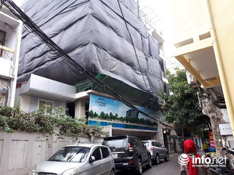 Dự án Núi Trúc Square ở số 17 ngõ Núi Trúc (Giảng Võ, Ba Đình, Hà Nội) đang được chủ đầu tư xây dựng. Ảnh: Minh Thư