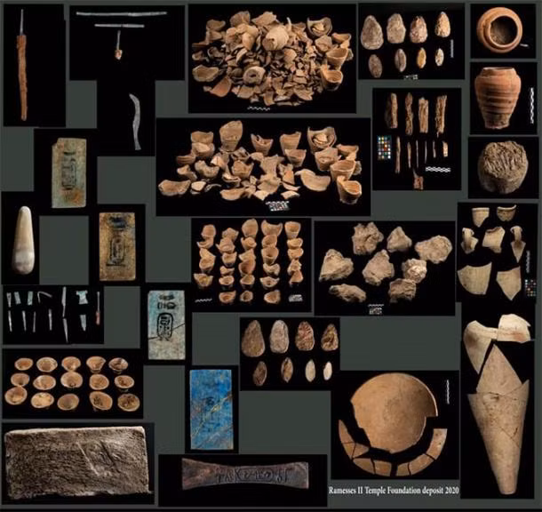 Cụ thể, các chuyên gia tìm thấy đầu và xương của 12 con bò bên dưới ngôi đền của Rameses Đại đế.