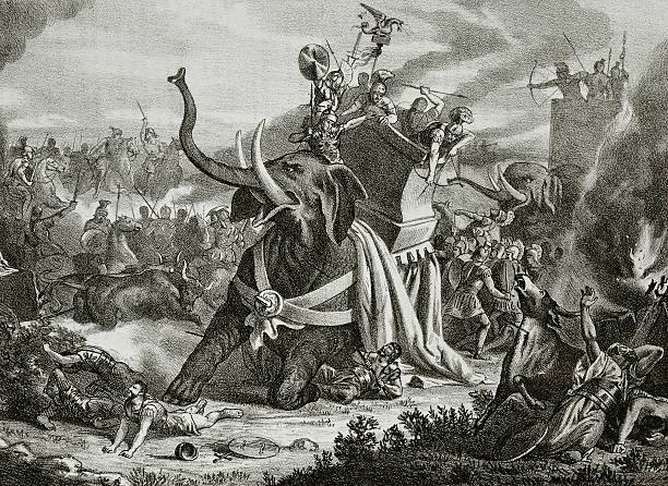 Khi ấy, đội quân của dũng tướng Hannibal với 25.000 binh sĩ và 40 con voi chiến băng qua sông Tagus bằng những con thuyền. Kế đến, họ bí mật áp sát bộ lạc Tây Ban Nha.