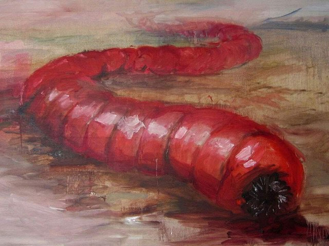 Toàn thân quái vật sa mạc có một màu đỏ sẫm. Do vậy, mỗi khi xuất hiện, sâu tử thần vô cùng nổi bật so với môi trường xung quanh.