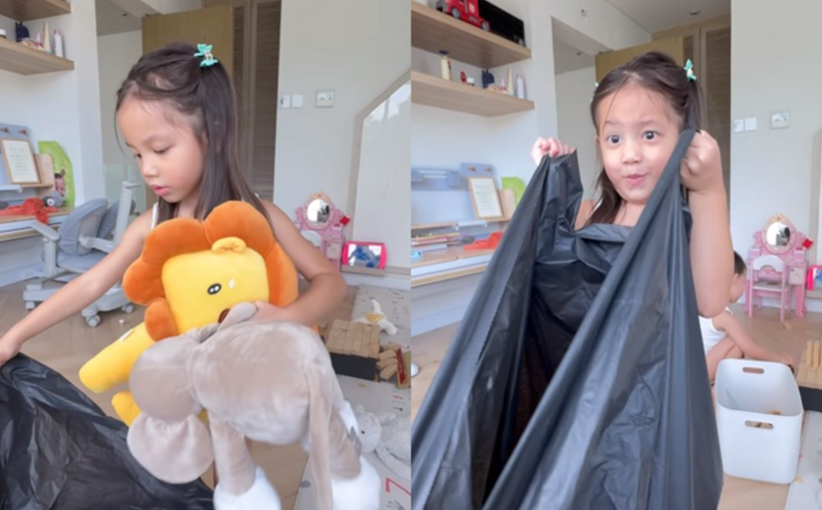 Con gái Hồ Ngọc Hà tặng đồ chơi cho các bạn khó khăn.