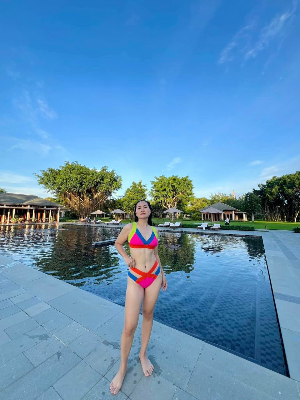 Diễn viên Ngọc Lan hiếm hoi diện bikini. Ảnh: FB Ngọc Lan Nguyễn