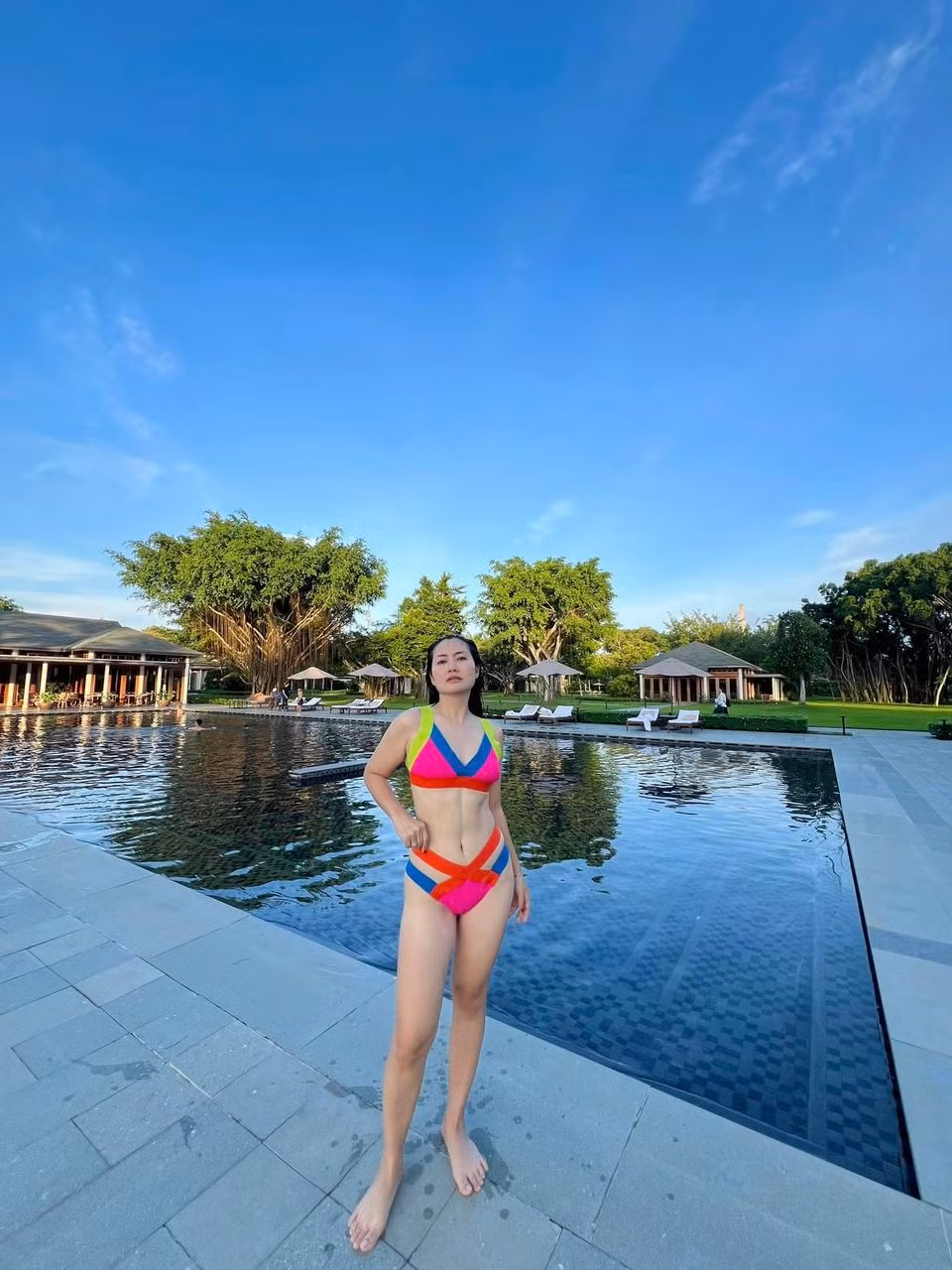 Diễn viên Ngọc Lan hiếm hoi diện bikini. Ảnh: FB Ngọc Lan Nguyễn